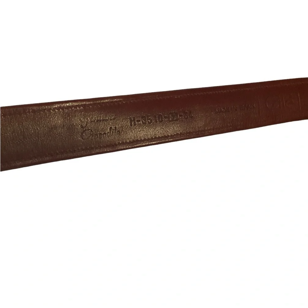 Cale Brown Crocodile Skin Belt Size 34